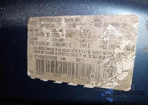 2003 Dodge Ram 2500 Slt/Laramie/St из США, поврежденный, VIN 3D7KA26633G785360